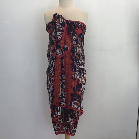 Ann Taylor large tropical print with border scarf/shawl/ coverup 79”x86” - Picture 2 of 11